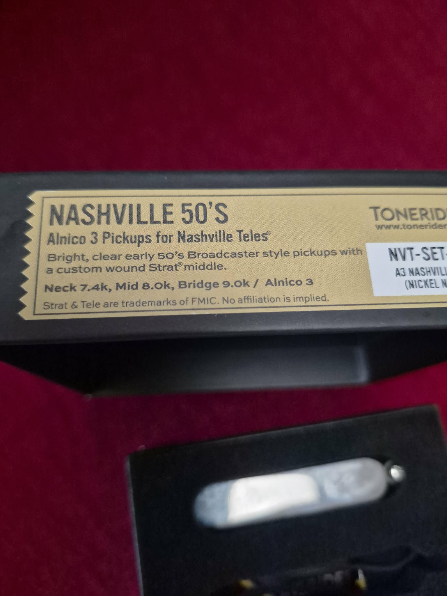 Tonerider Nashville 50s Bridge and Neck Pickup set (Middle pickup not included)
