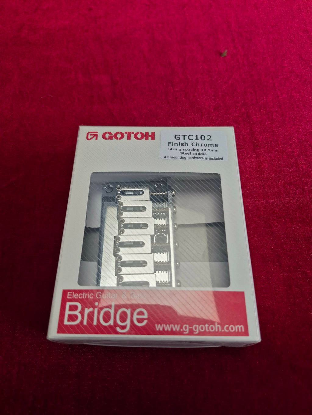 Gotoh GTC102 Chrome Finish Steel Saddle String Spacing 10.5mm - Stratocaster Hardtail Bridge