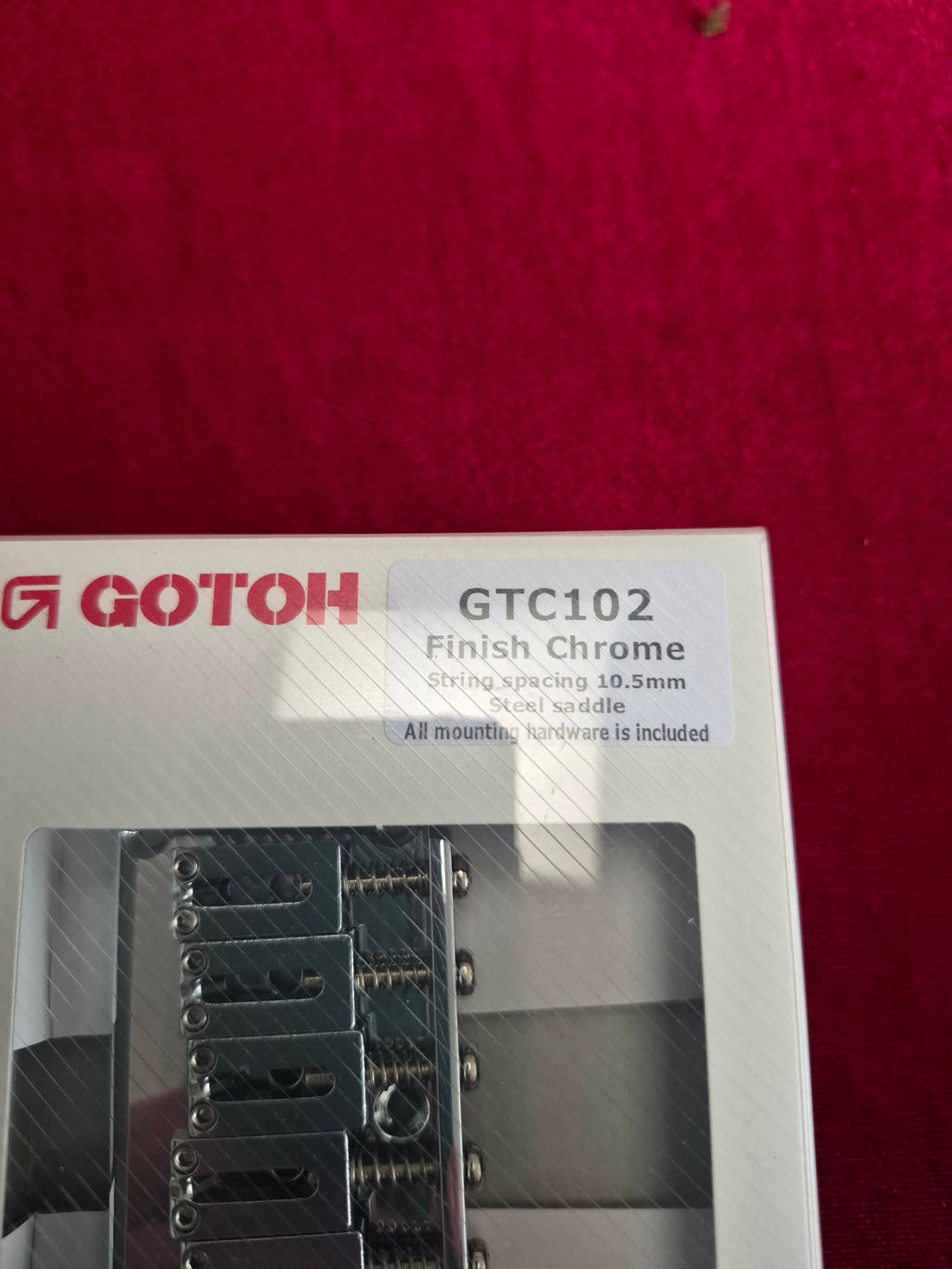 Gotoh GTC102 Chrome Finish Steel Saddle String Spacing 10.5mm - Stratocaster Hardtail Bridge