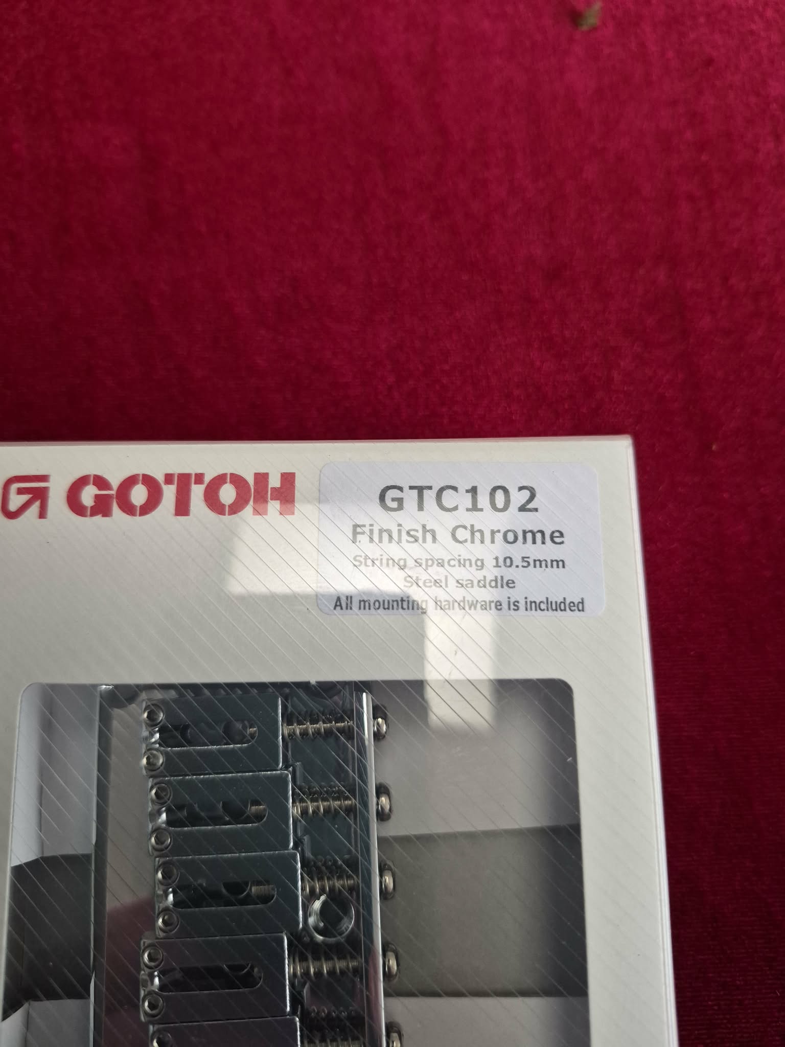 Gotoh GTC102 Chrome Finish Steel Saddle String Spacing 10.5mm - Stratocaster Hardtail Bridge